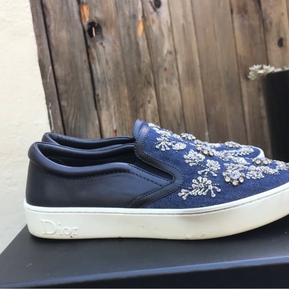 Dior Denim Embellished Sneaker - Picture 2 of 5